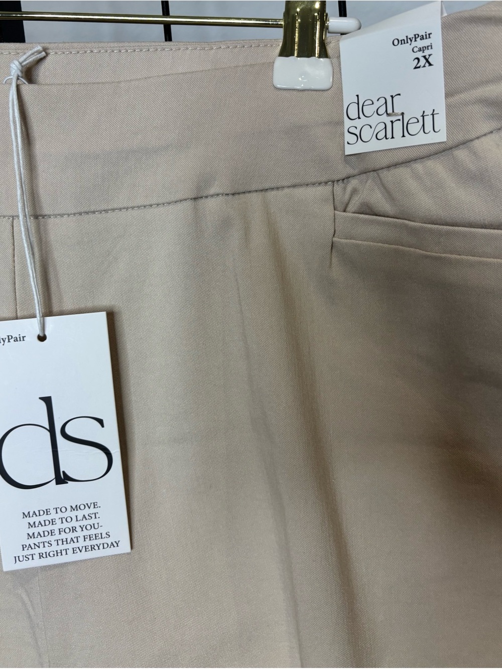 Dear Scarlett Cropped Pull-On Pants in Light Beige “Only Pair” - Picture 4 of 6